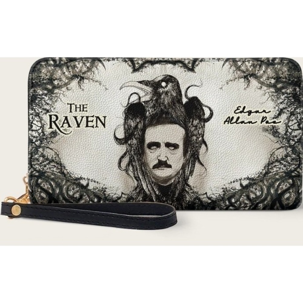 The Raven Wallet Goth Halloween New NWT Grunge Emo Excellent Poe